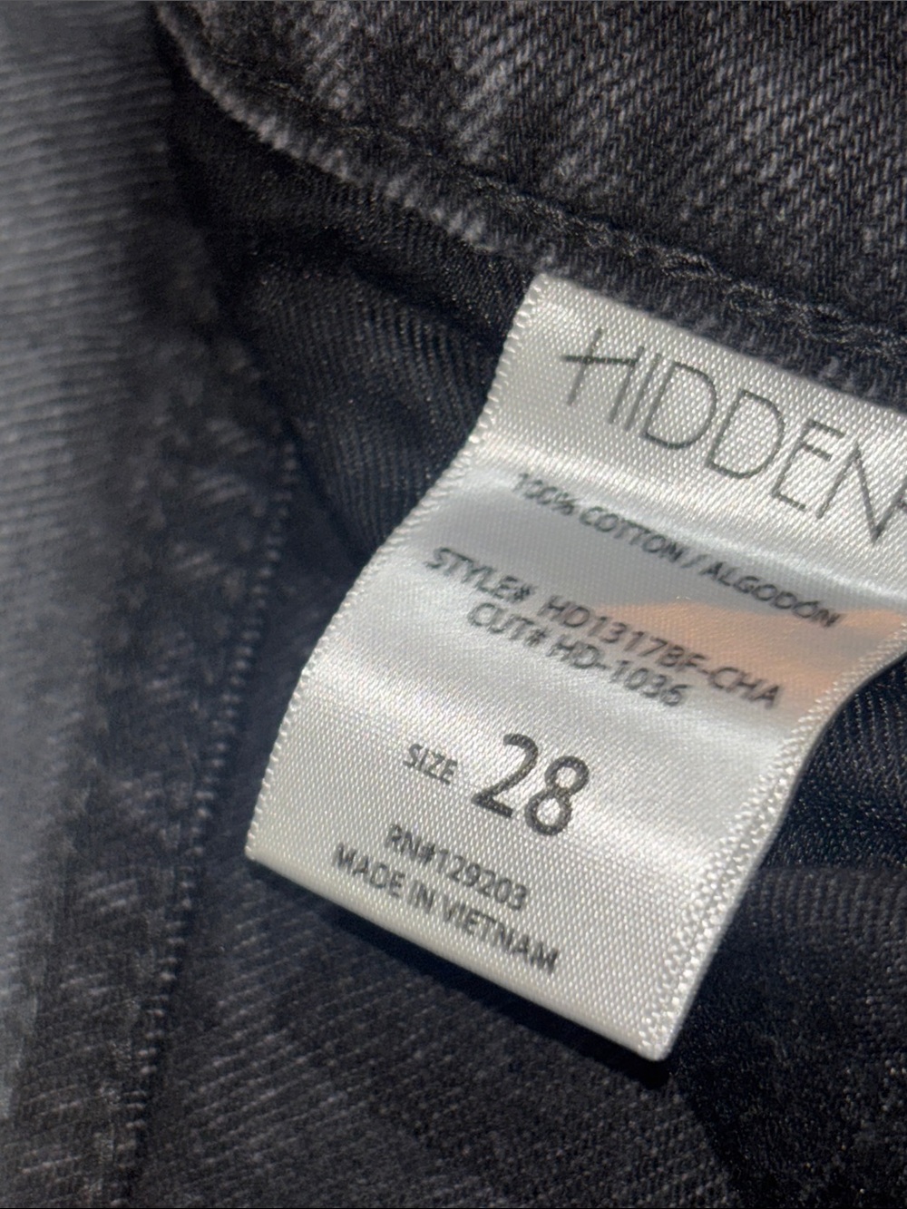 Hidden jeans wide leg crop black distressed denim tapered straight grunge 28 - Picture 9 of 14